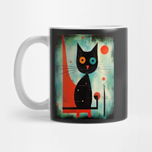 Abstract Black Cat Starry Night Mug